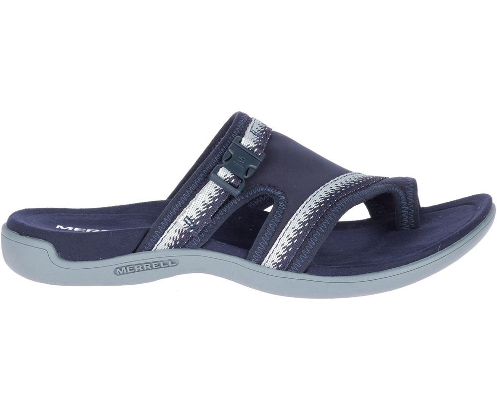 Merrell Sandals Navy/Grey - District Muri Wrap - Womens 47RCJLKVG